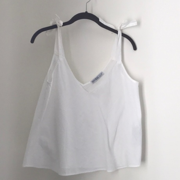 Zara Tops - Zara White Tie Tank